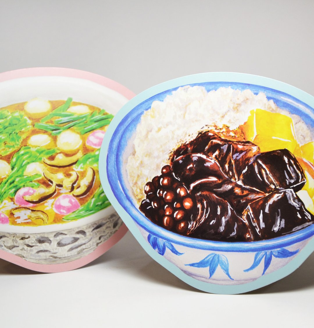 造型插画明信片-客家美食套组 - 卡片/明信片 - 纸 多色