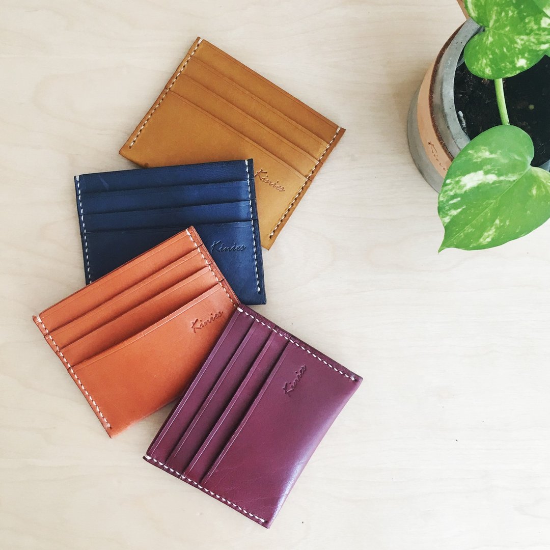 4 SLOTS LEATHER CARDS HOLDER  / WALLET - A24 - 名片夹/名片盒 - 真皮 橘色