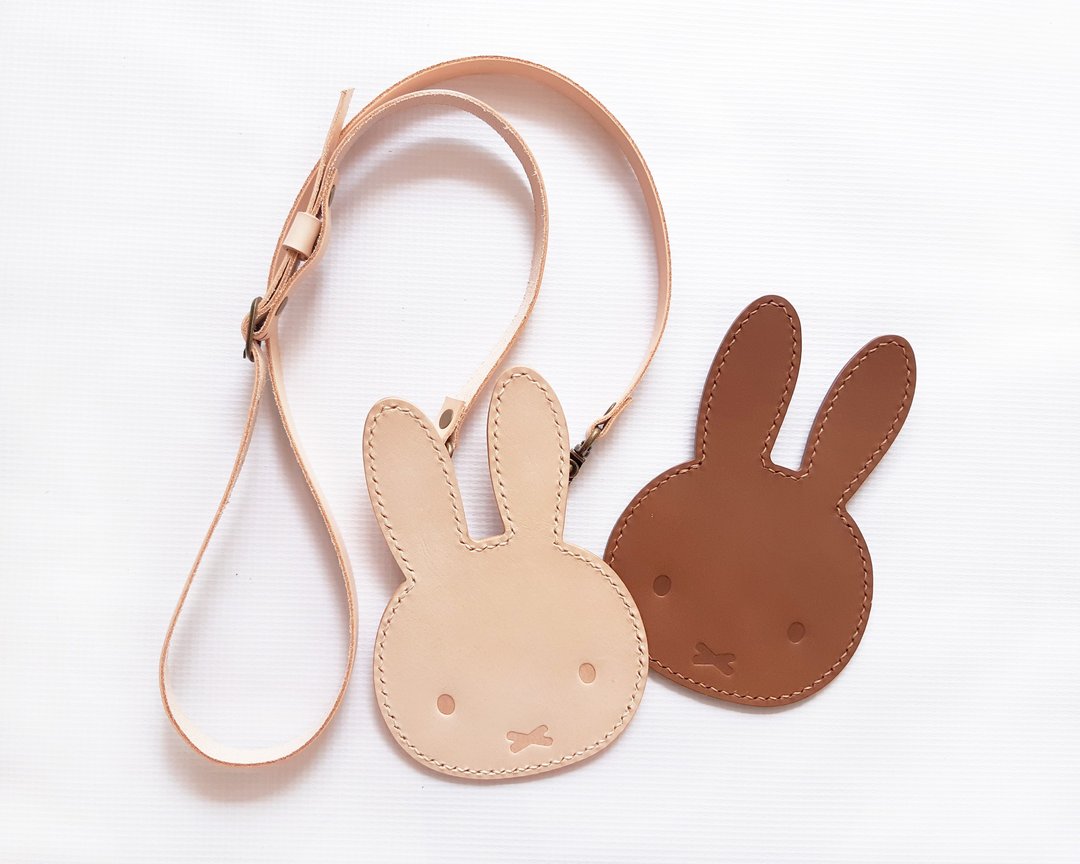 【Pinkoi x miffy】卡片套 皮革材料包 造型证件套 DIY 米菲兔 - 皮件 - 真皮 咖啡色