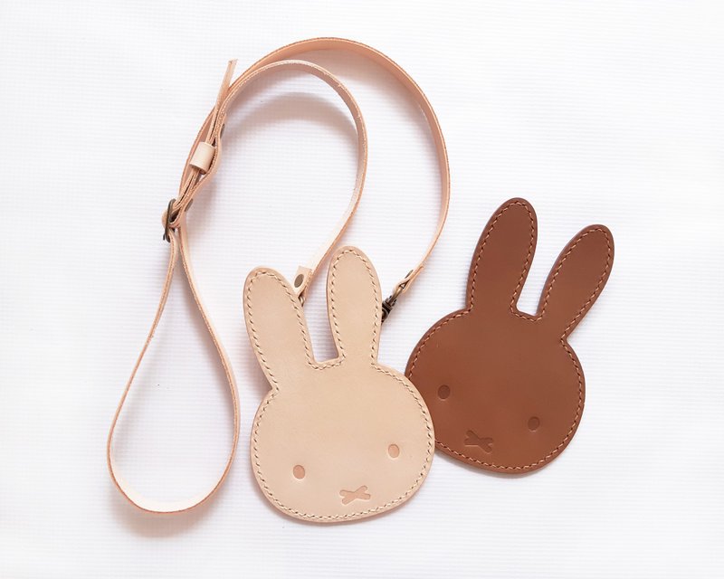 【Pinkoi x miffy】卡片套 皮革材料包 造型证件套 DIY 米菲兔 - 皮件 - 真皮 咖啡色