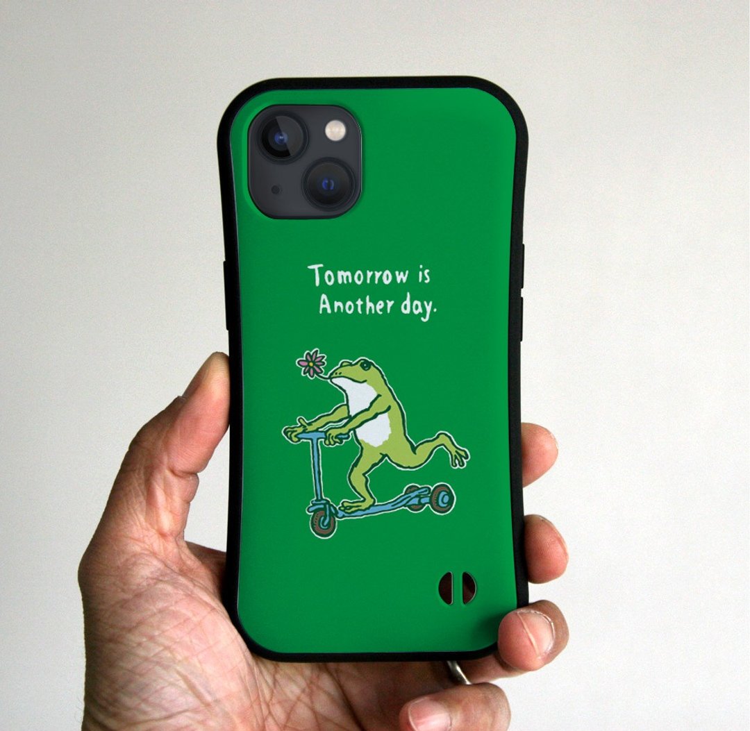 Grip iPhone Case Blue Frog go Leaf Green - 手机壳/手机套 - 塑料 绿色