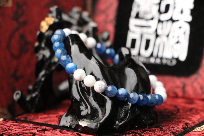 原矿蓝晶石手珠 6mm 白松石 定制化串珠设计 手链手环 饰品 - 手链/手环 - 玉石 
