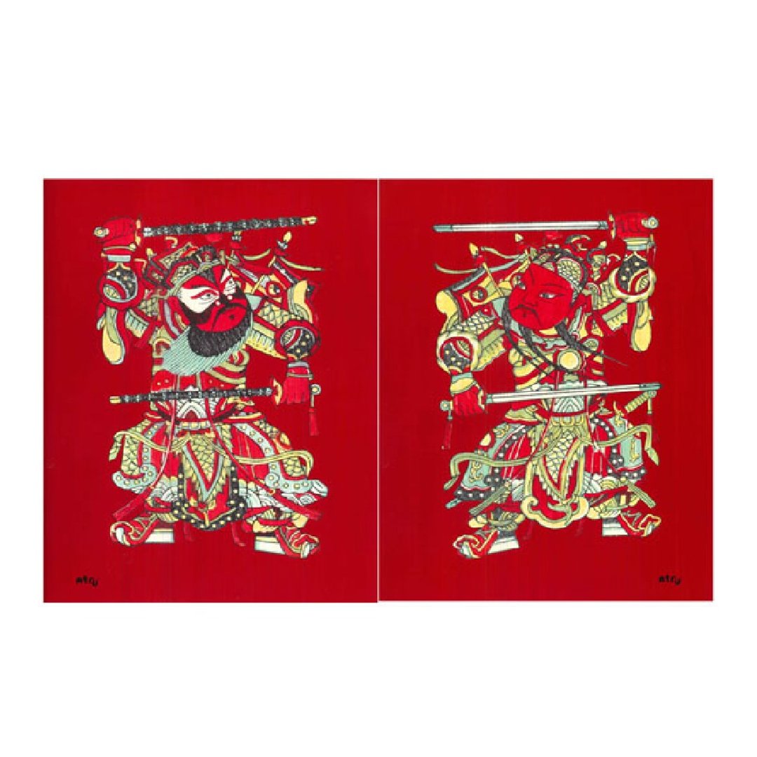 门神春联(升级烫金版)一对 - 红包/春联 - 纸 红色