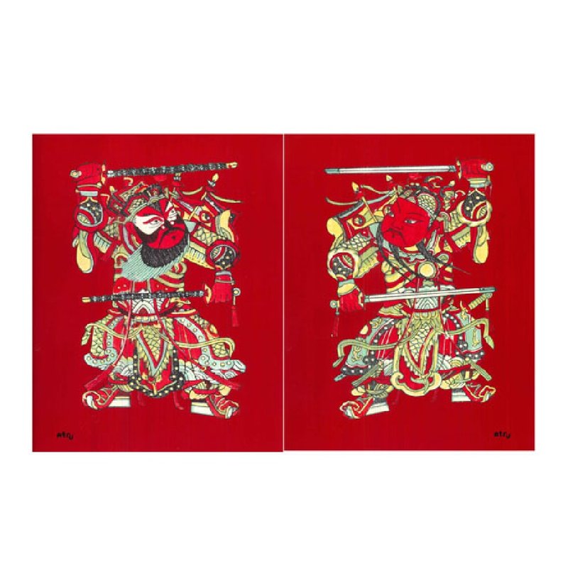 门神春联(升级烫金版)一对 - 红包/春联 - 纸 红色