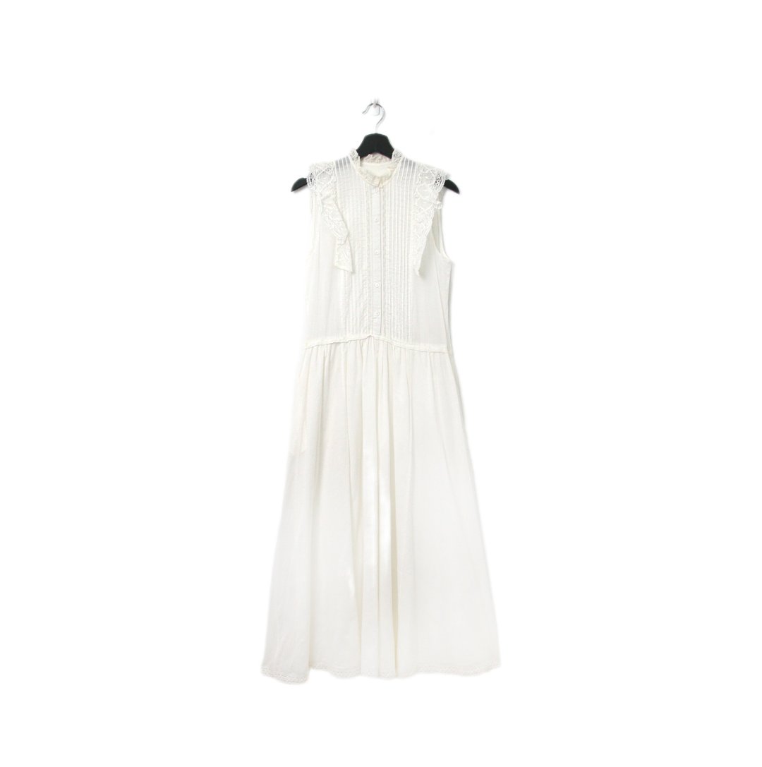 Back to Green-复古长洋装 日系蕾丝 拼接Ls-43//vintage dress - 洋装/连衣裙 - 棉 