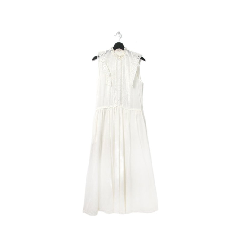 Back to Green-复古长洋装 日系蕾丝 拼接Ls-43//vintage dress - 洋装/连衣裙 - 棉．麻 