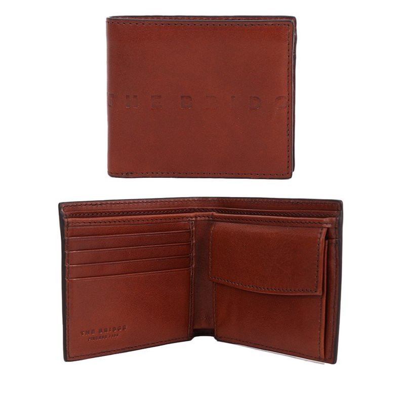 THE BRIDGE 意大利牛皮 ALBERTO 零钱袋 防盗短夹 - 皮夹/钱包 - 真皮 咖啡色
