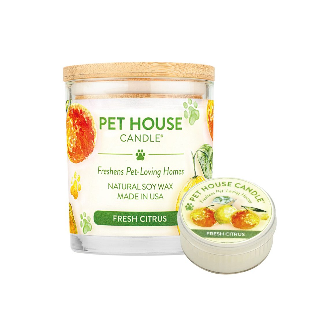 【美国PET HOUSE】室内除臭宠物香氛蜡烛-新鲜柑橘 - 蜡烛/烛台 - 蜡 