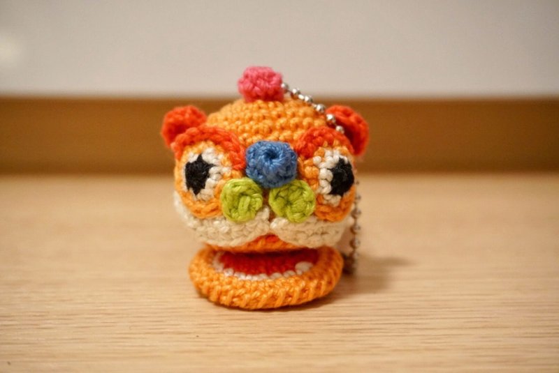 【生活小装饰】橙色小舞狮吊饰 - 钥匙链/钥匙包 - 棉．麻 多色