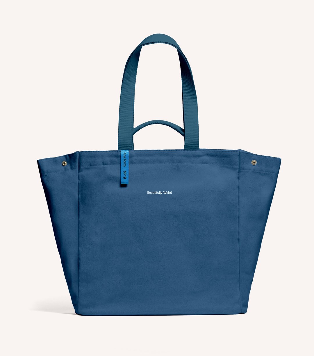 【定制化礼物】16 盎司海洋蓝 Library Tote 重磅帆布托特书袋 - 手提包/手提袋 - 棉．麻 