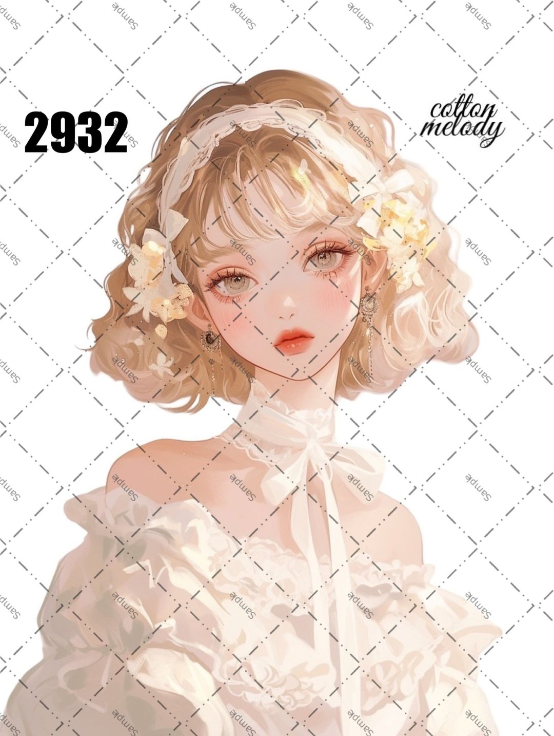 original sticker no.2932 人物贴纸 原创贴纸 原创人物贴纸 装饰贴纸 cotton melody - 贴纸 - 纸 