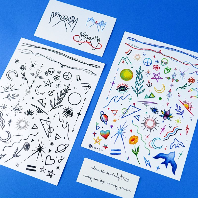 Party Picks! 小画家派对 彩色纹身贴纸 - 纹身贴 - 纸 多色