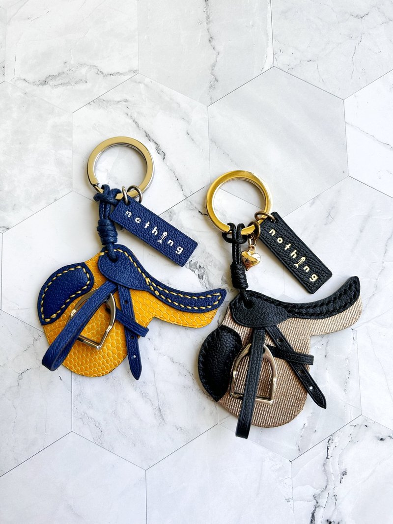 原创手工皮具 蜥蜴皮羊皮马鞍挂件 | 钥匙圈 - 钥匙链/钥匙包 - 真皮 