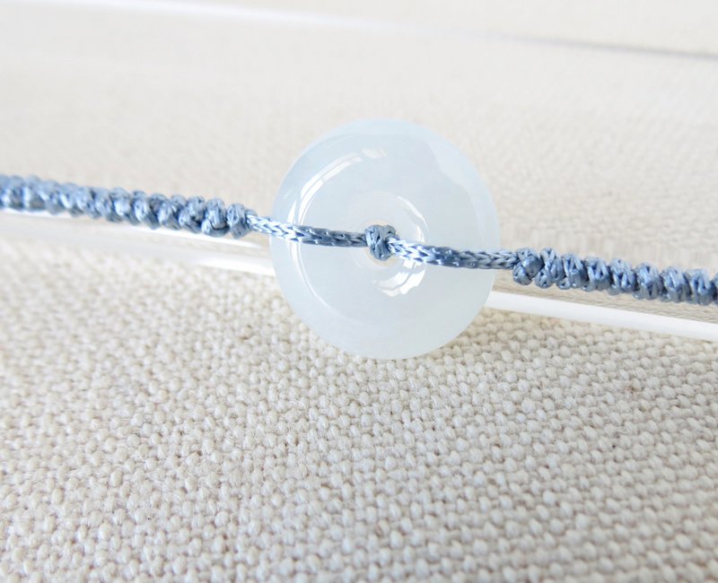 本命年【岁岁平安】平安扣翡翠丝光编织手链*SW48*招财开运 - 手链/手环 - 宝石 多色