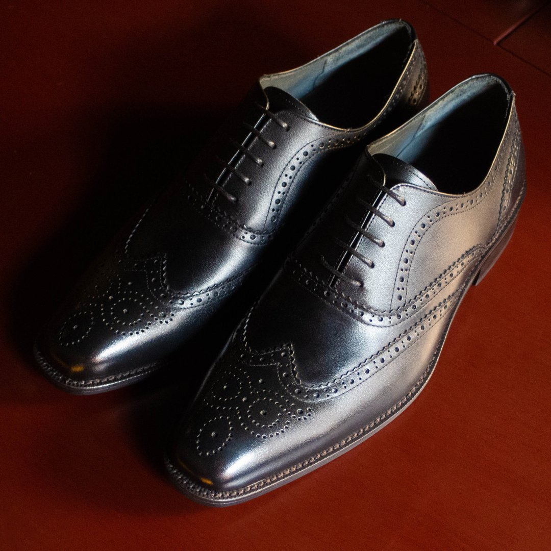 REGENT 翼纹雕花牛津鞋-黑 / Full Brogue Oxford-Black - 男款皮鞋 - 真皮 黑色