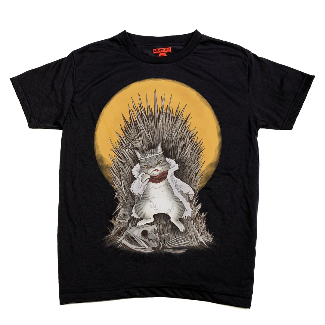 Cat of Throne Chapter One T-shirt - 男装上衣/T 恤 - 棉 黑色