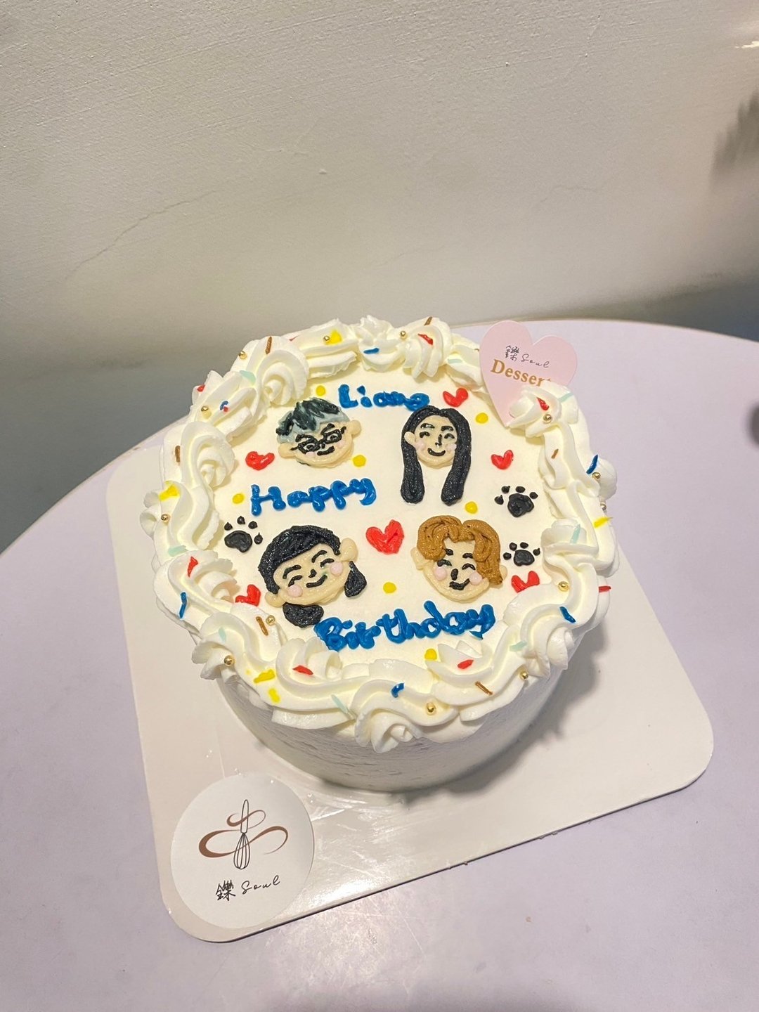 一家人 题字蛋糕 人头绘图 可爱人头 生日蛋糕 铄甜点 定制化 - 蛋糕/甜点 - 其他材质 