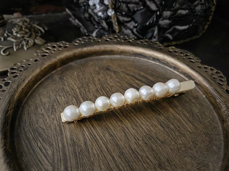 清秀佳人 贝壳珍珠长发夹 - 发饰 - 珍珠 