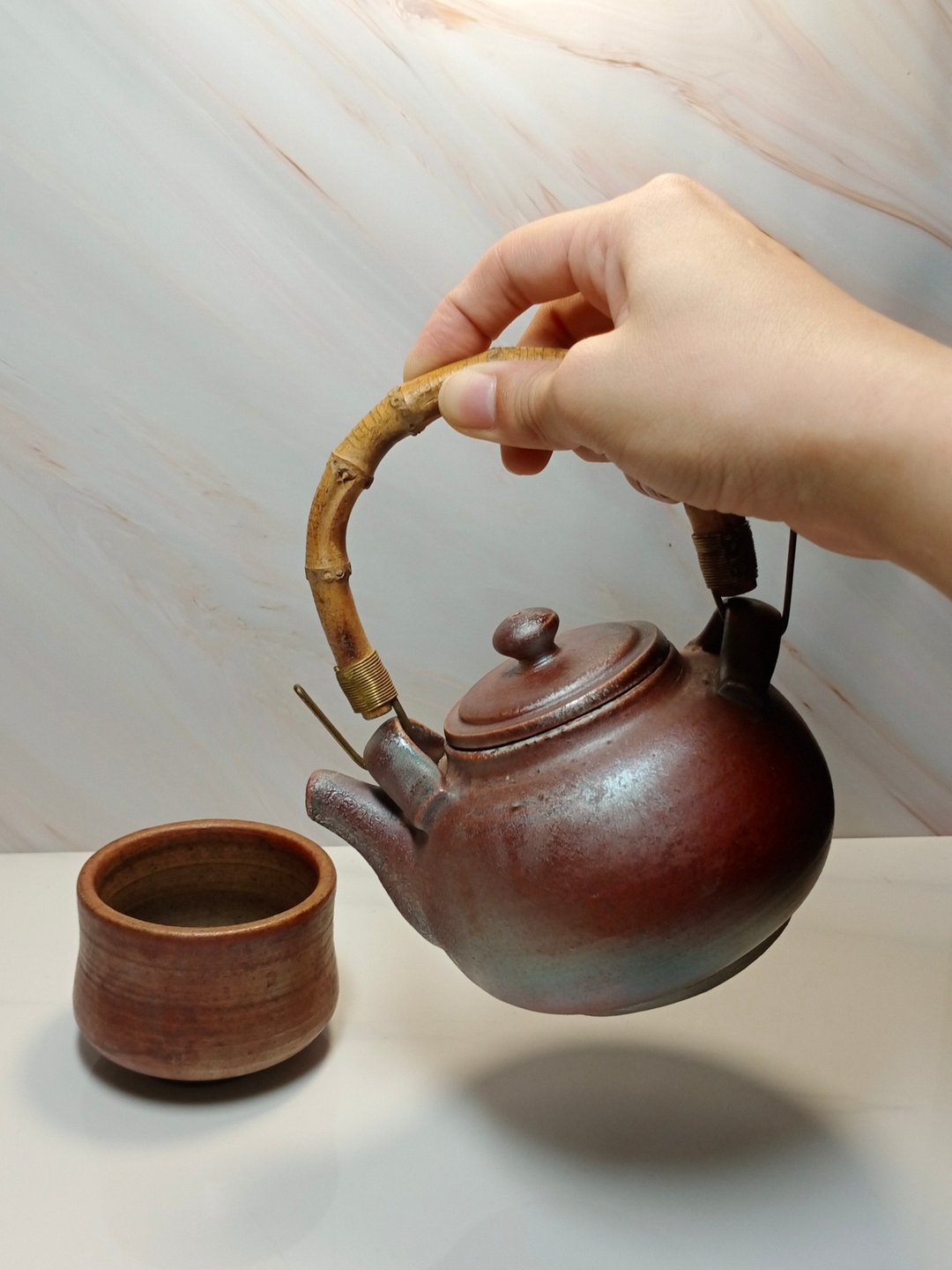 【父亲节礼物】柴烧提梁壶/柴烧/茶壶/送礼/落灰/手工 - 茶具/茶杯 - 陶 