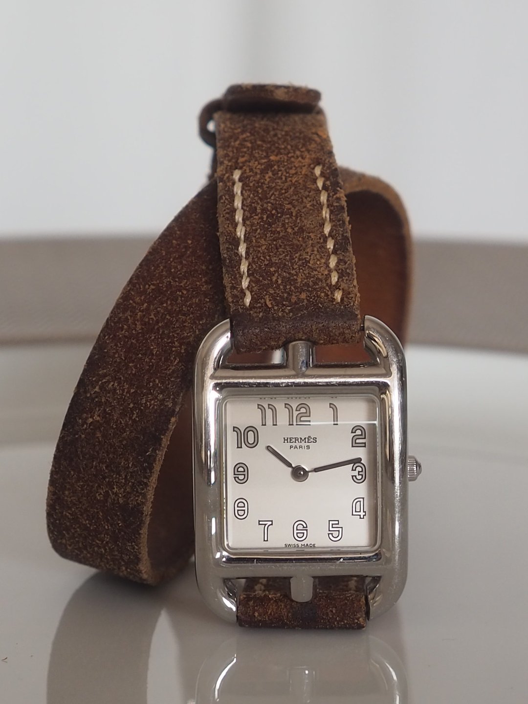 HERMES 爱马仕 Cape Cod 双圈表带腕表 银色 黑色 古董 - 女表 - 不锈钢 银色