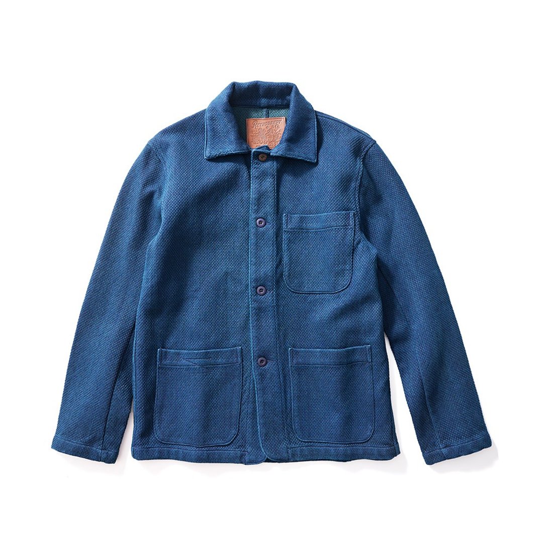 Sashiko Work Jacket - 蓝染 Indigo (Sashiko) - 男装外套 - 棉 