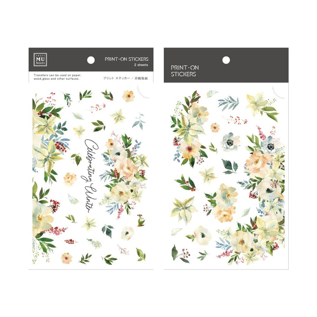 【Print-On Stickers 转印贴纸】no.151-白色恩典 | 花草系列 - 贴纸 - 其他材质 多色