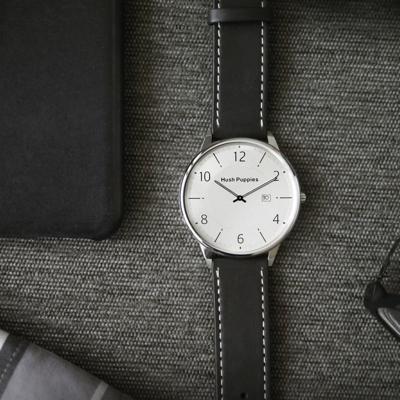 Hush Puppies   雅仕风范薄型腕表(HP5015)-白 - 男表/中性表 - 不锈钢 白色