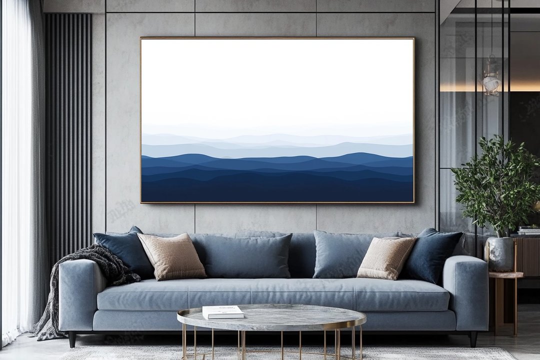山峦叠翠 现代简约风景画渐层山景设计客厅卧室装饰疗愈艺术挂画 - 海报/装饰画/版画 - 棉 