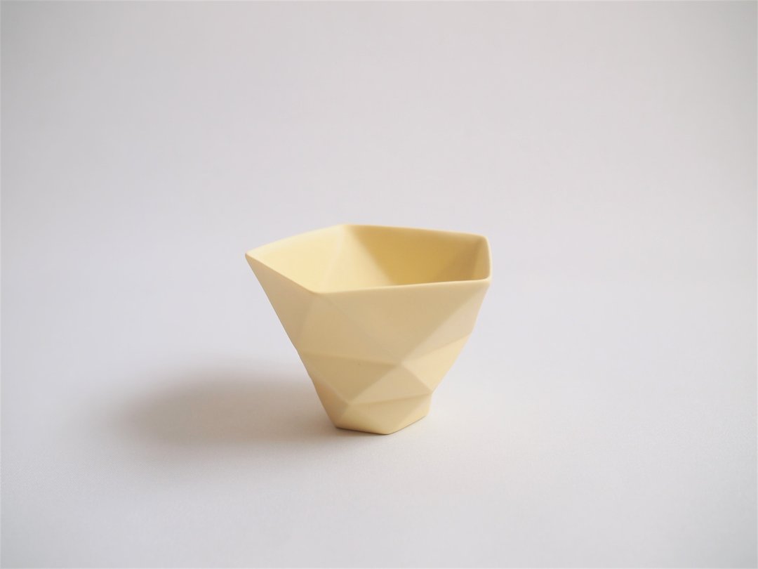 origami cup yellow - 酒杯/酒器 - 陶 黄色