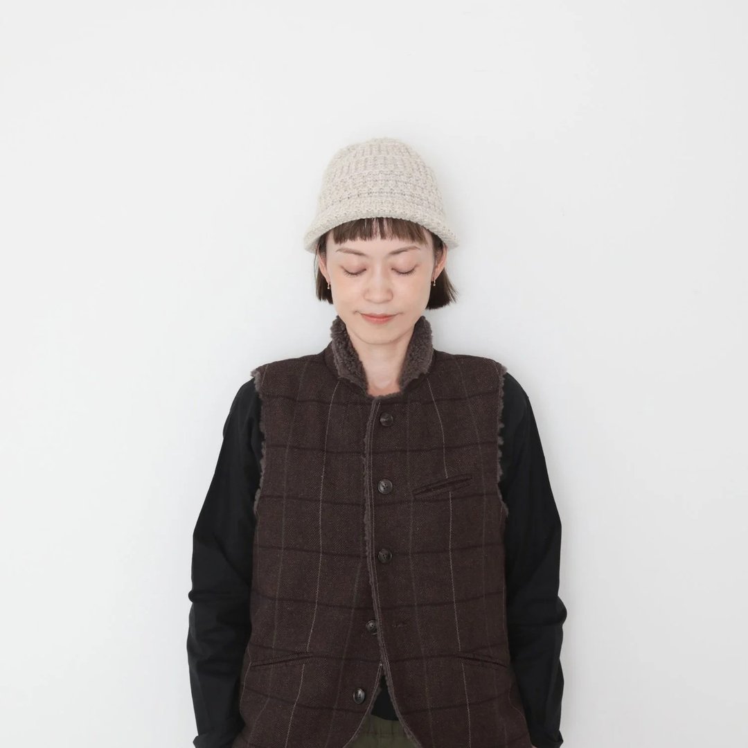 混织针织帽 Knit Cap Mix 灰白/黑色 - 帽子 - 羊毛 黑色