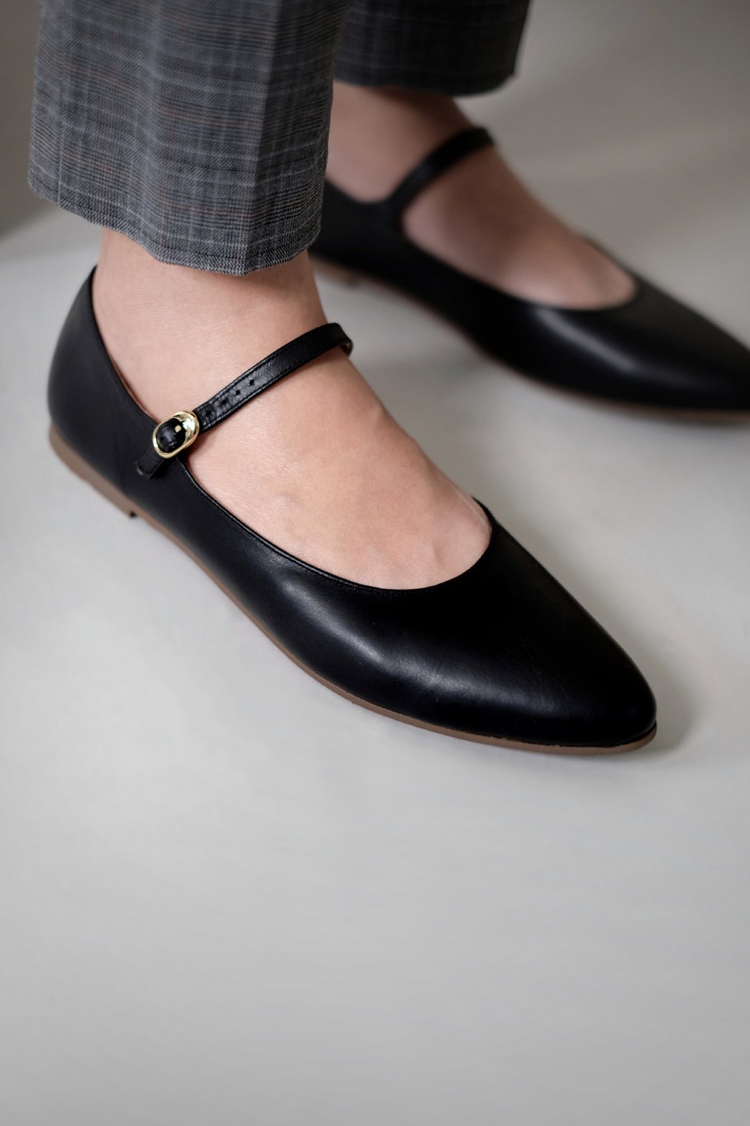 mary.J (黑) Black Flats 玛莉珍 | WL - 芭蕾鞋/娃娃鞋 - 真皮 黑色