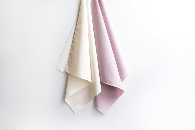 有机棉手帕( 2入)- 36x36cm - 手帕/方巾 - 棉．麻 白色