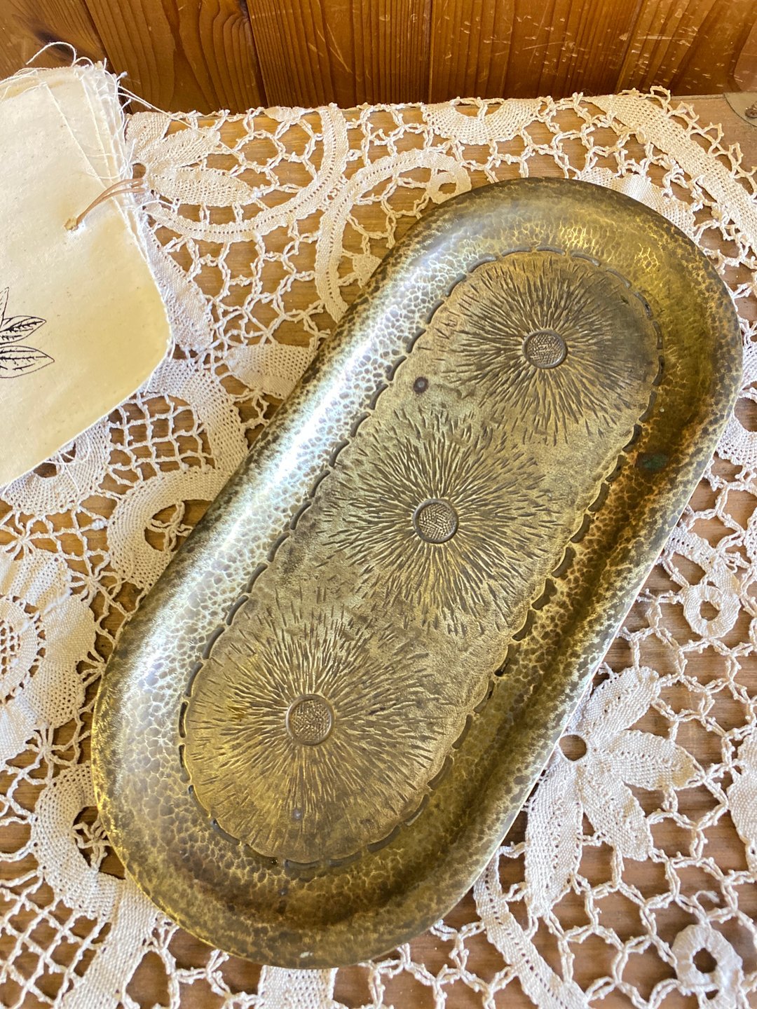【好日恋物】德国 vintage/antique手工雕花铜盘 - 盘子/餐盘/盘架 - 铜/黄铜 橘色