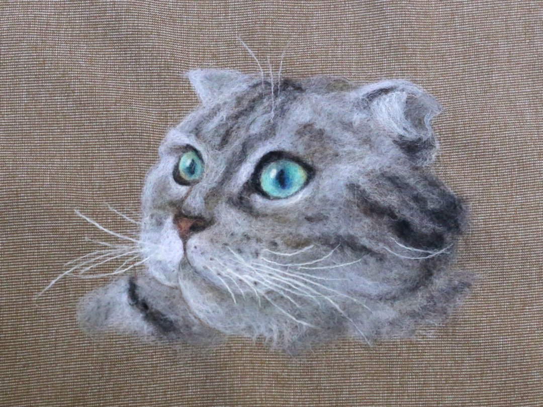 【猫猫专场】羊毛毡平面刺绣画 宠物肖像体验课 - 编织/羊毛毡/布艺 - 羊毛 