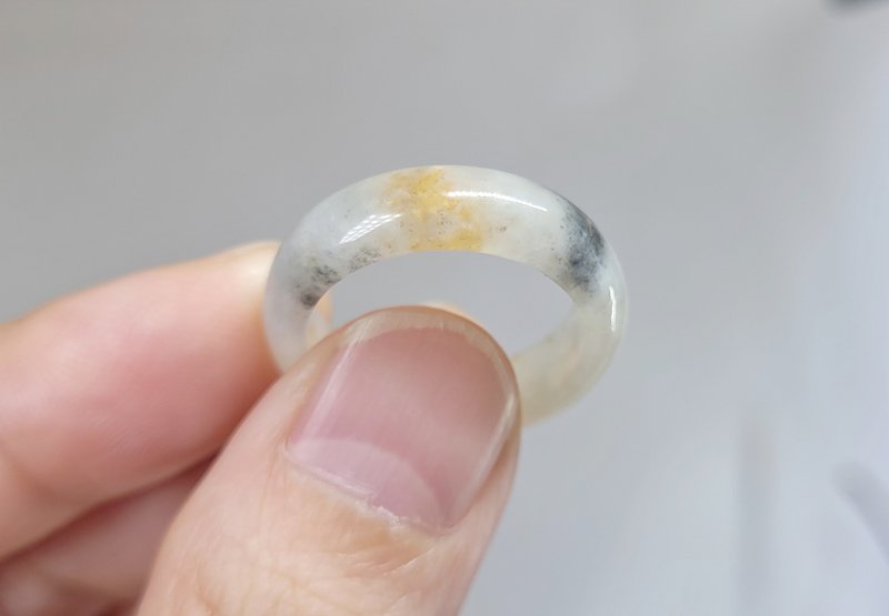 【亲翠】天然翡翠 三花特殊款美手指镯13号戒圈 毕业礼物 - 戒指 - 玉石 多色