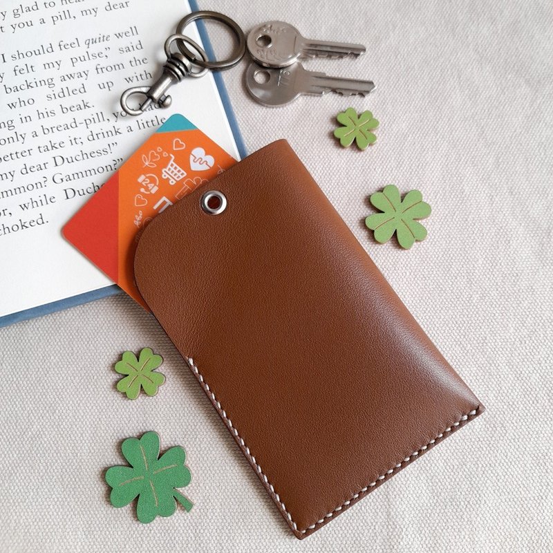 真皮卡套 / 钥匙圈 / 名片夹 / 手工制造 / 蜜糖棕 - 钥匙链/钥匙包 - 真皮 