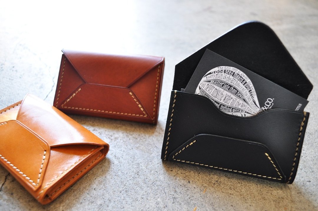 [Envelope type] business card case cow nume leather two colors - 其他 - 真皮 咖啡色