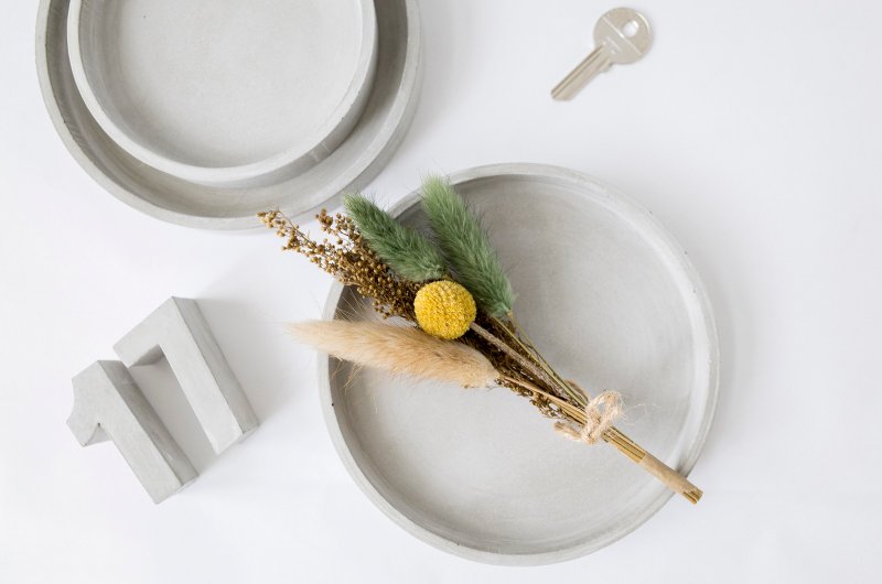 无所视室│城市几何学 圆形纯粹水泥盘-S,M 简约灰/纯净白 - 其他 - 水泥 灰色