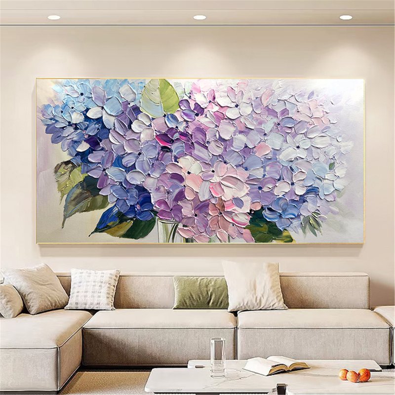 绣球花  油画/抽象/原创商品/装饰画/挂画客厅餐厅手绘肌理质感画 - 海报/装饰画/版画 - 亚麻 