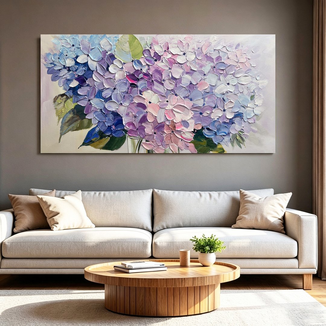 绣球花  油画/抽象/原创商品/装饰画/挂画客厅餐厅手绘肌理质感画 - 海报/装饰画/版画 - 亚麻 