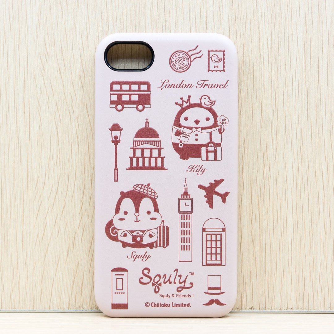 iPhone 7 PU仿皮革手提电话壳（英伦旅游） - G003SQE - 手机壳/手机套 - 真皮 粉红色