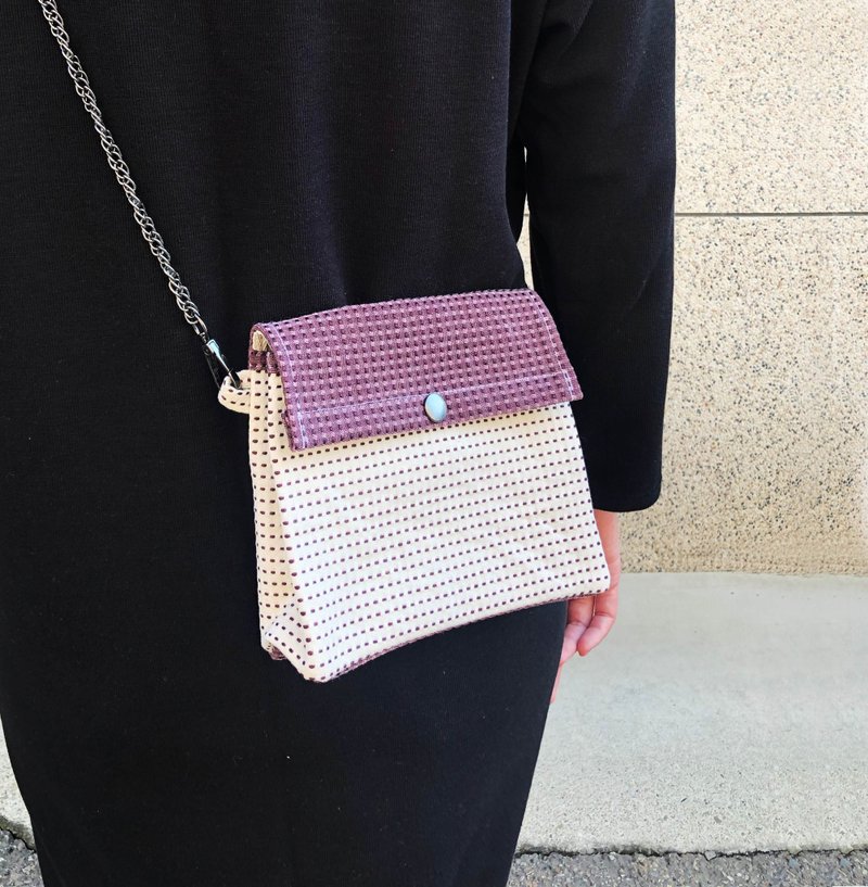 米与红小格子 翻盖包 手拿包 化妆包 肩背包 随身包 手机包 - 手拿包 - 棉．麻 红色