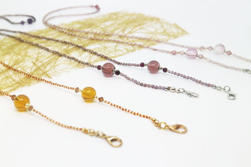 眼镜链、口罩链/初透系列 - 琥珀/紫/浅紫 - 口罩 - 水晶 