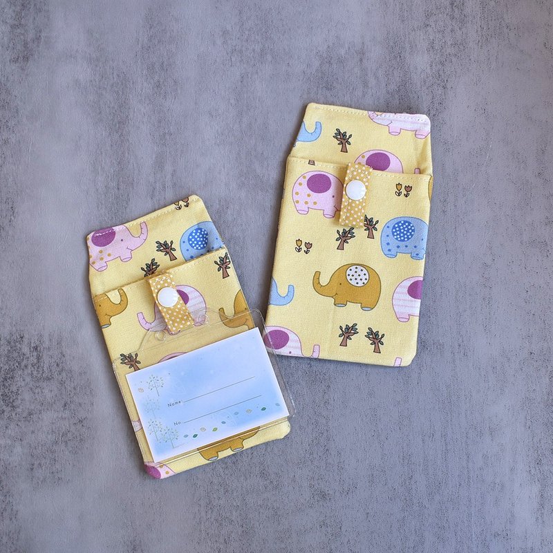 口袋型医师袍笔袋_可爱小象 - 铅笔盒/笔袋 - 棉．麻 黄色