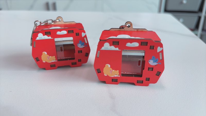 3D组合钥匙圈 空中缆车 DIY 材料包 - 零件/散装材料/工具 - 木头 多色
