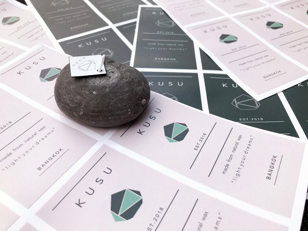 Pebble Stone Candle - scented - 蜡烛/烛台 - 蜡 黑色