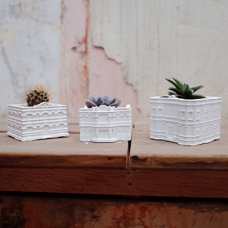 金门洋楼系列水泥盆器 - 植栽/盆栽 - 水泥 灰色