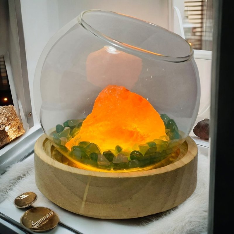 迷你盐灯 疗愈小物 办公室 夜灯 赠品 小财位 小盐灯 水晶 送礼 - 摆饰 - 其他材质 绿色