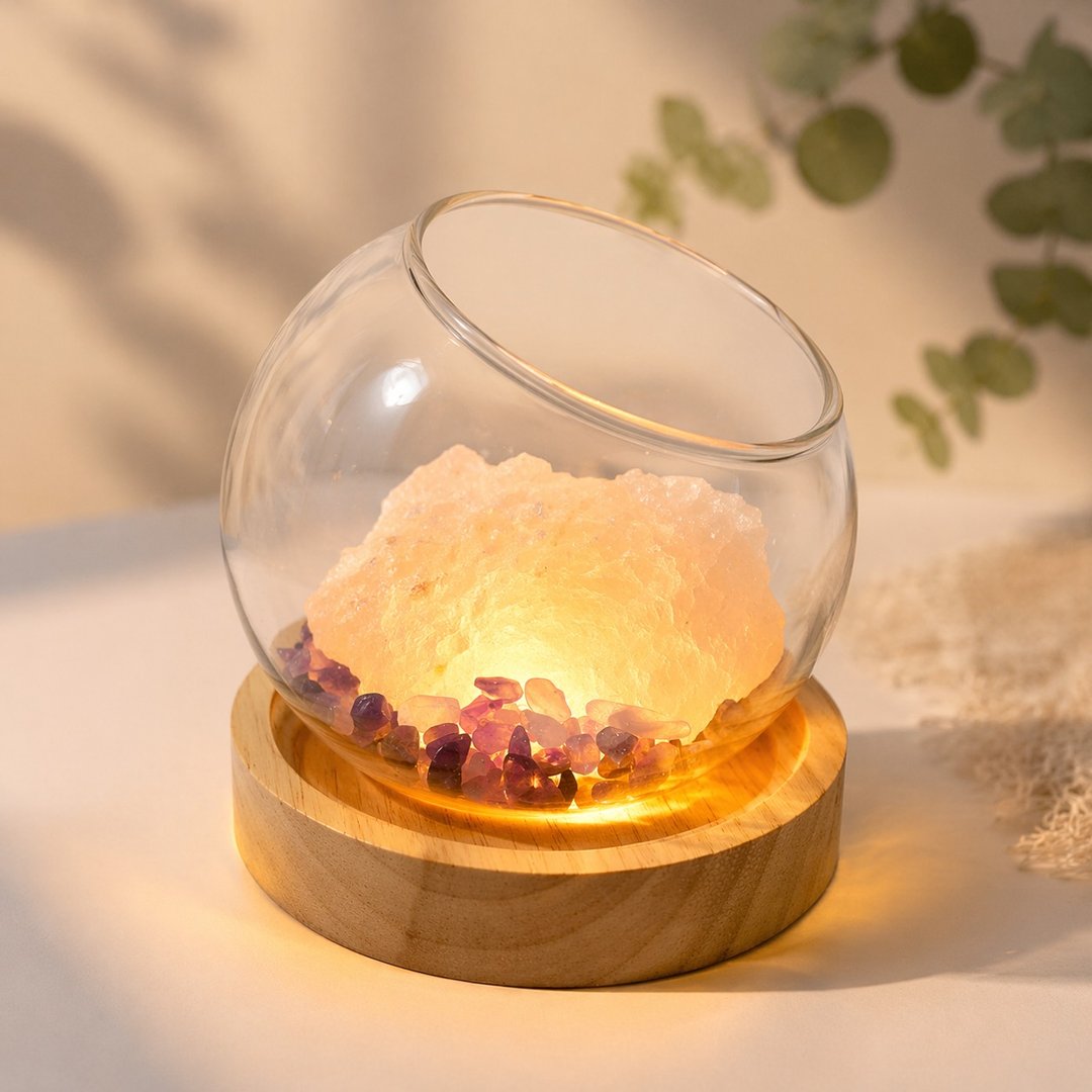迷你盐灯 疗愈小物 办公室 夜灯 赠品 小财位 小盐灯 水晶 送礼 - 摆饰 - 其他材质 绿色