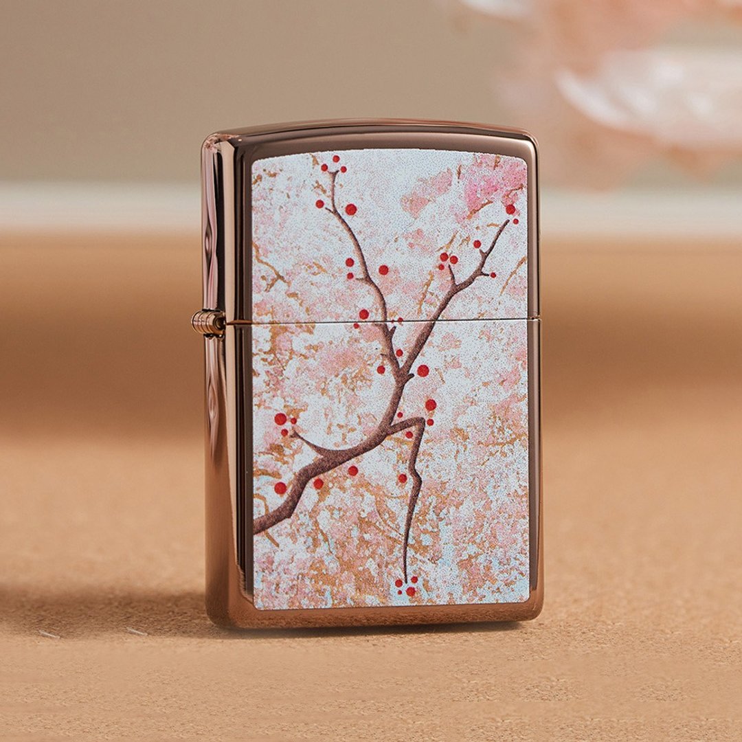 【ZIPPO官方旗舰店】樱花纷飞防风打火机 49486 - 其他 - 铜/黄铜 粉红色
